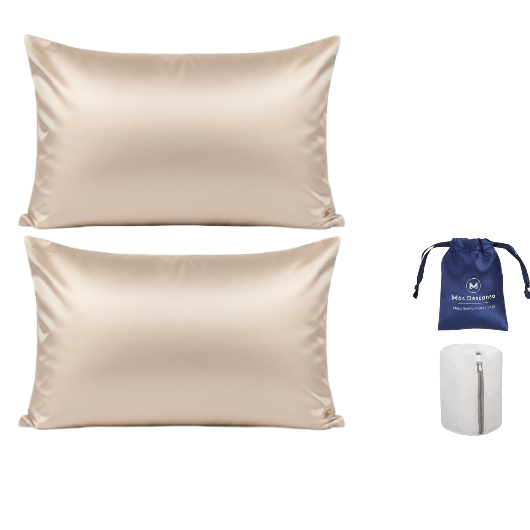Fundas Queen x2 + Bolsas Lavado y Seda + Caja Lujo