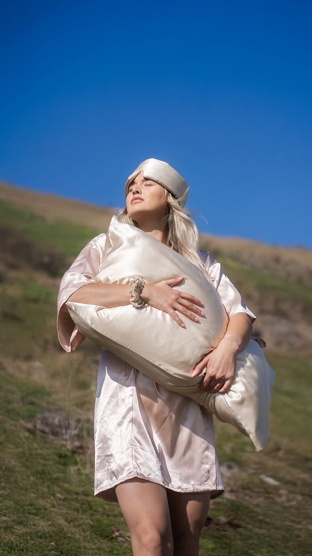 Funda King + Antifaz King de seda mulberry - Mas Descanso Chile