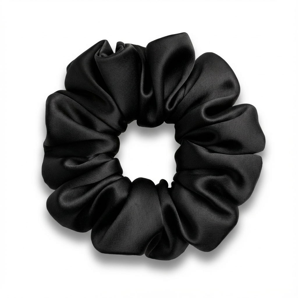 Scrunchie Cierre Oculto (6 cm) de seda mulberry - Mas Descanso Chile