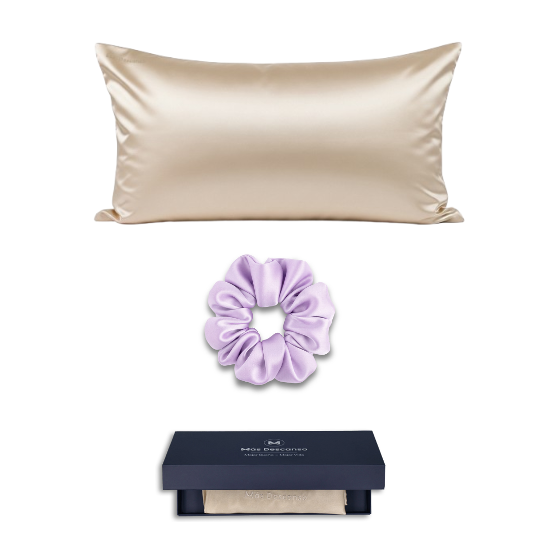 Set regalo con funda de almohada de seda mulberry - Mas Descanso Chile