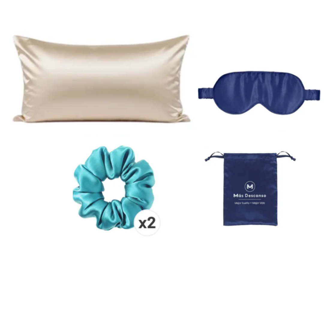 Funda King + Antifaz + Scrunchies x2