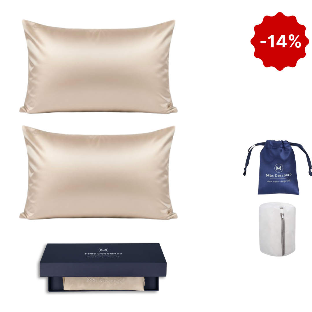 Fundas Queen x2 + Bolsas Lavado y Seda + Caja Lujo