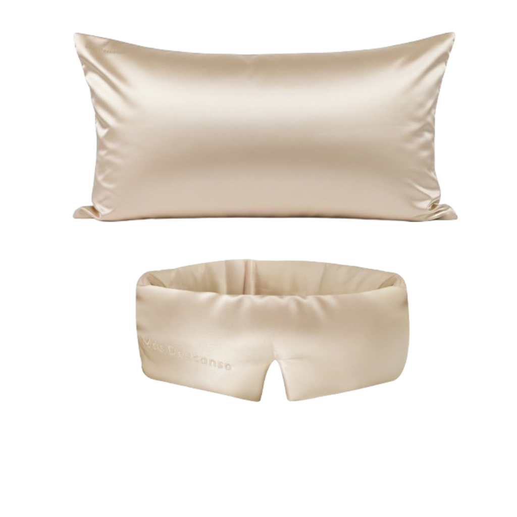 Pack best sellers: funda King y antifaz King de seda mulberry - Mas Descanso Chile