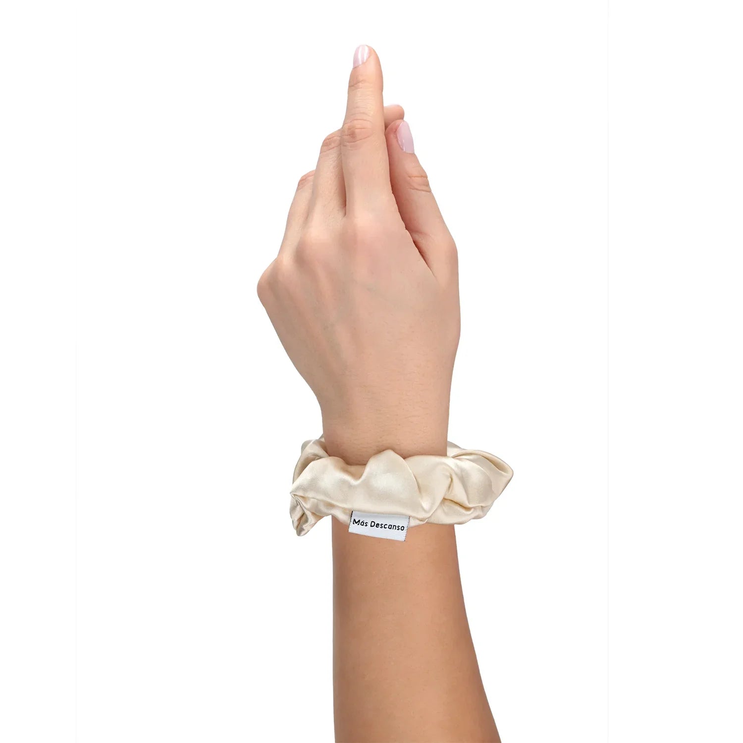 Scrunchie de seda mulberry sin marcas, ideal para dormir y cuidar el cabello - Mas Descanso