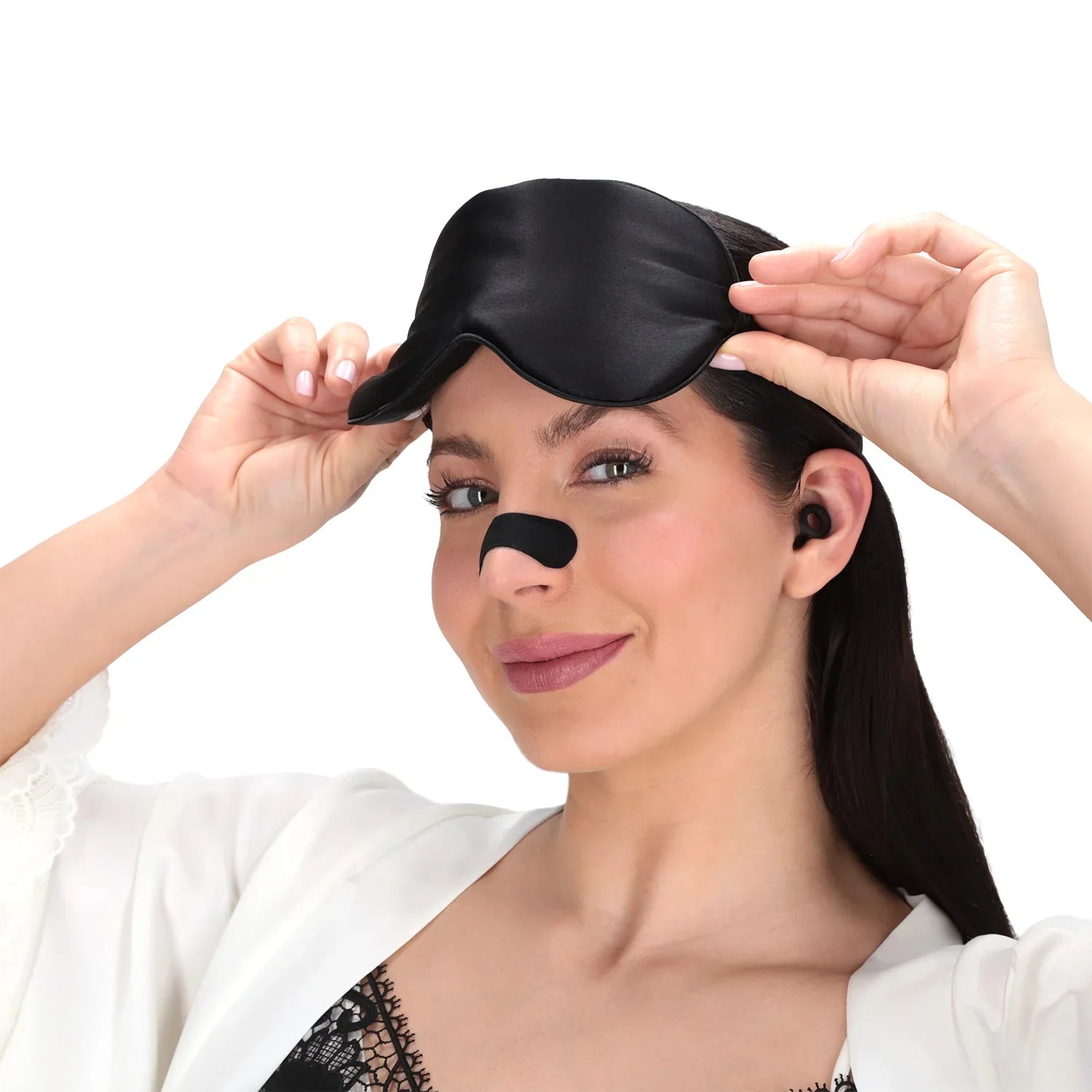 Tapones Reutilizables para Dormir de seda mulberry - Mas Descanso Chile