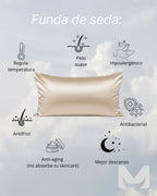 Funda de almohada de seda mulberry Queen sin cierre color Rosa - Mas Descanso Chile