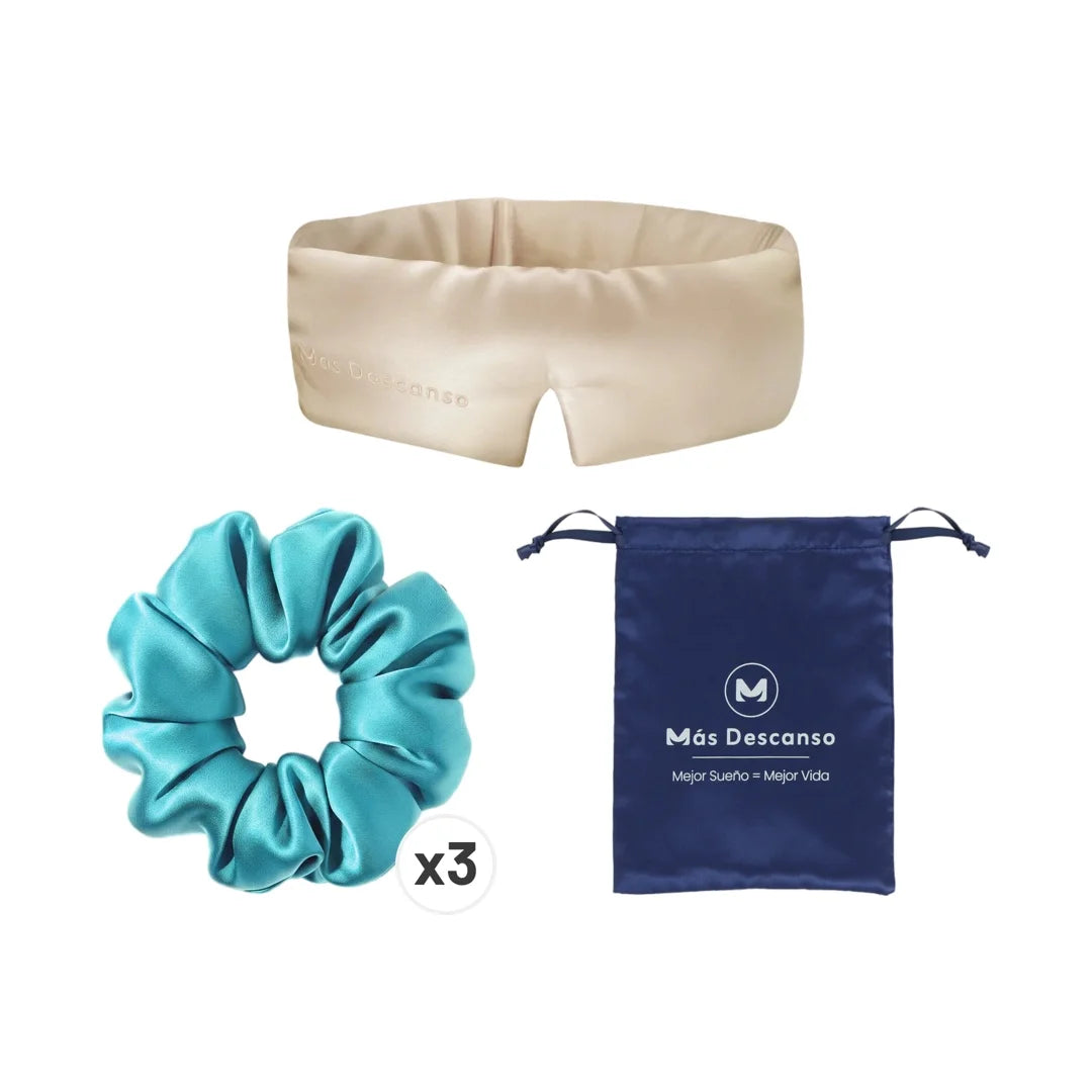 Pack cuidado diario de seda: funda y accesorios para el descanso - Mas Descanso Chile