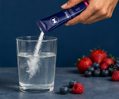 Sachet de RITUAL disuelto en un vaso de agua